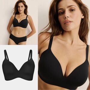Knix Bra Wingwoman Contour Size 1 Black Lingerie Canada Wireless T Shirt NWT $68